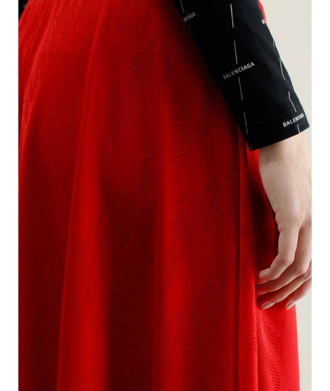 BALENCIAGA Красная полиэстеровая юбка миди, фото 7