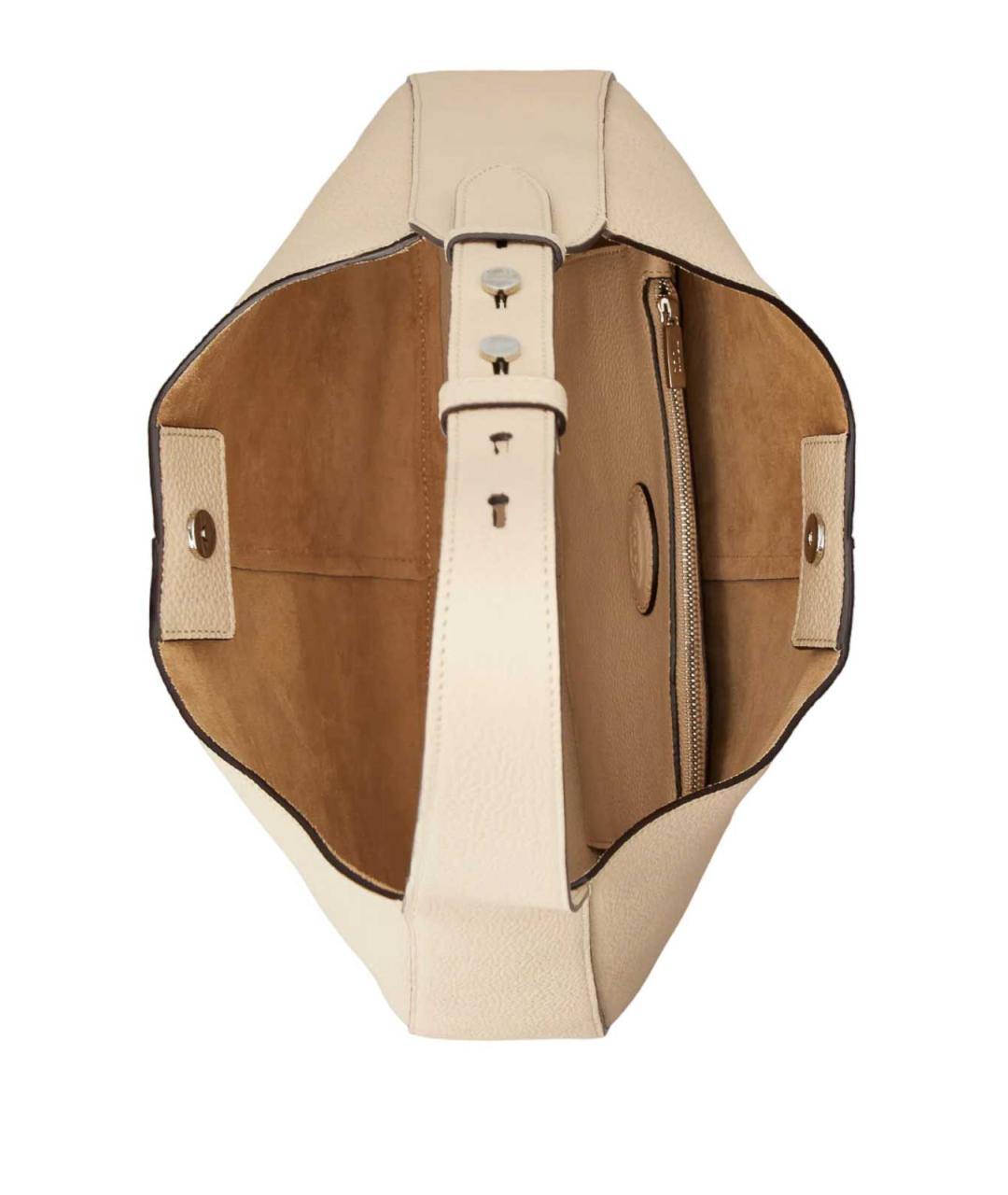 TOD'S Бежевая кожаная сумка через плечо, фото 4