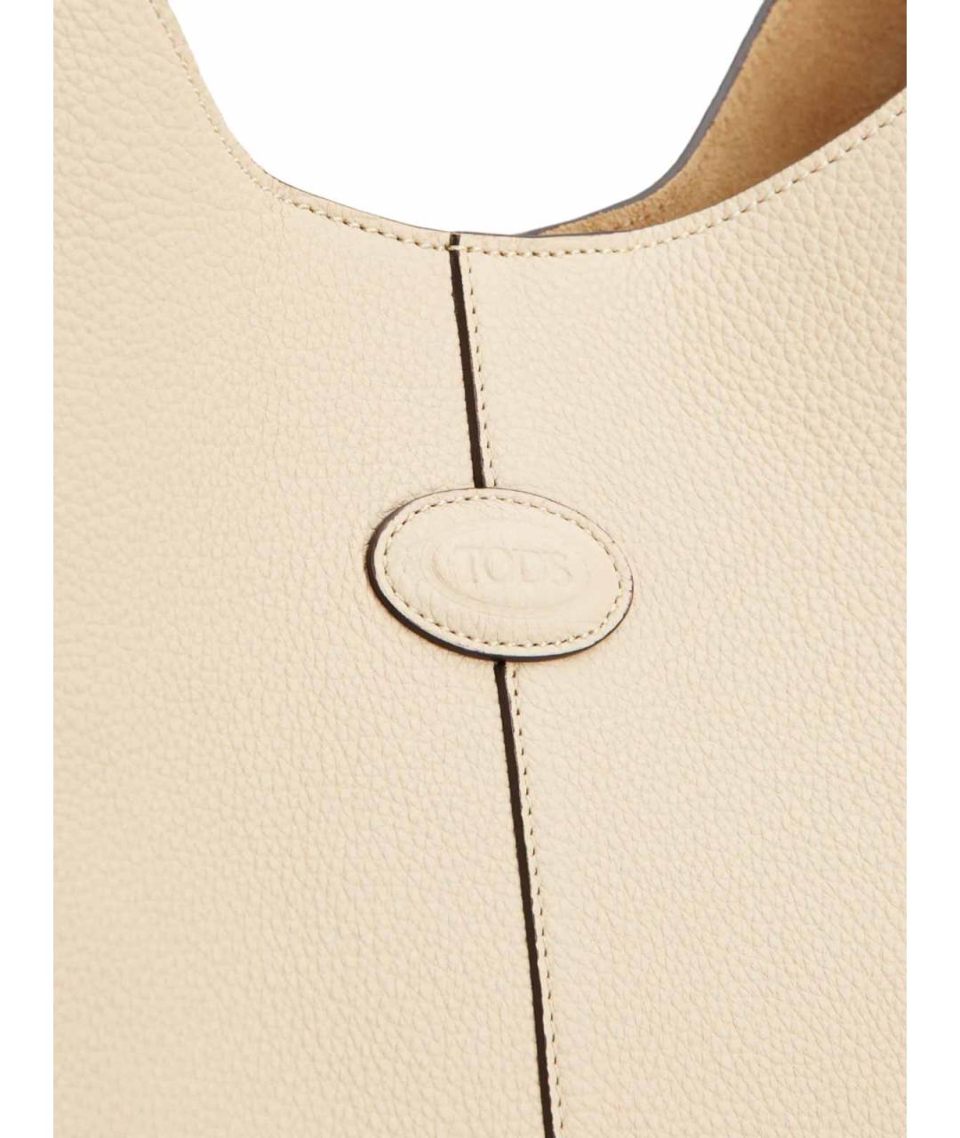 TOD'S Бежевая кожаная сумка через плечо, фото 5