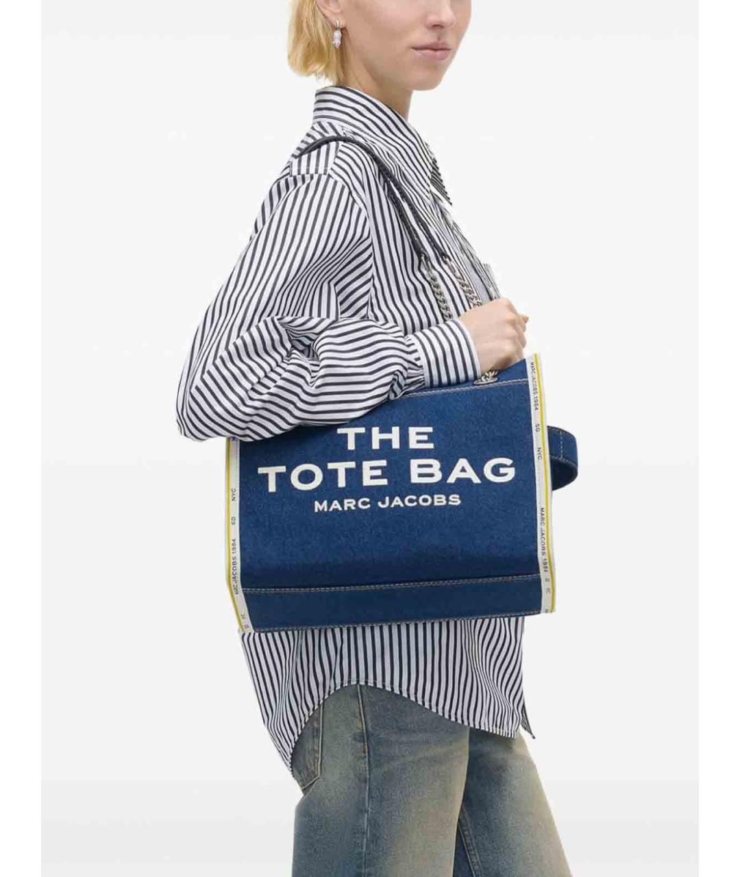 MARC JACOBS Темно-синяя тканевая сумка тоут, фото 2