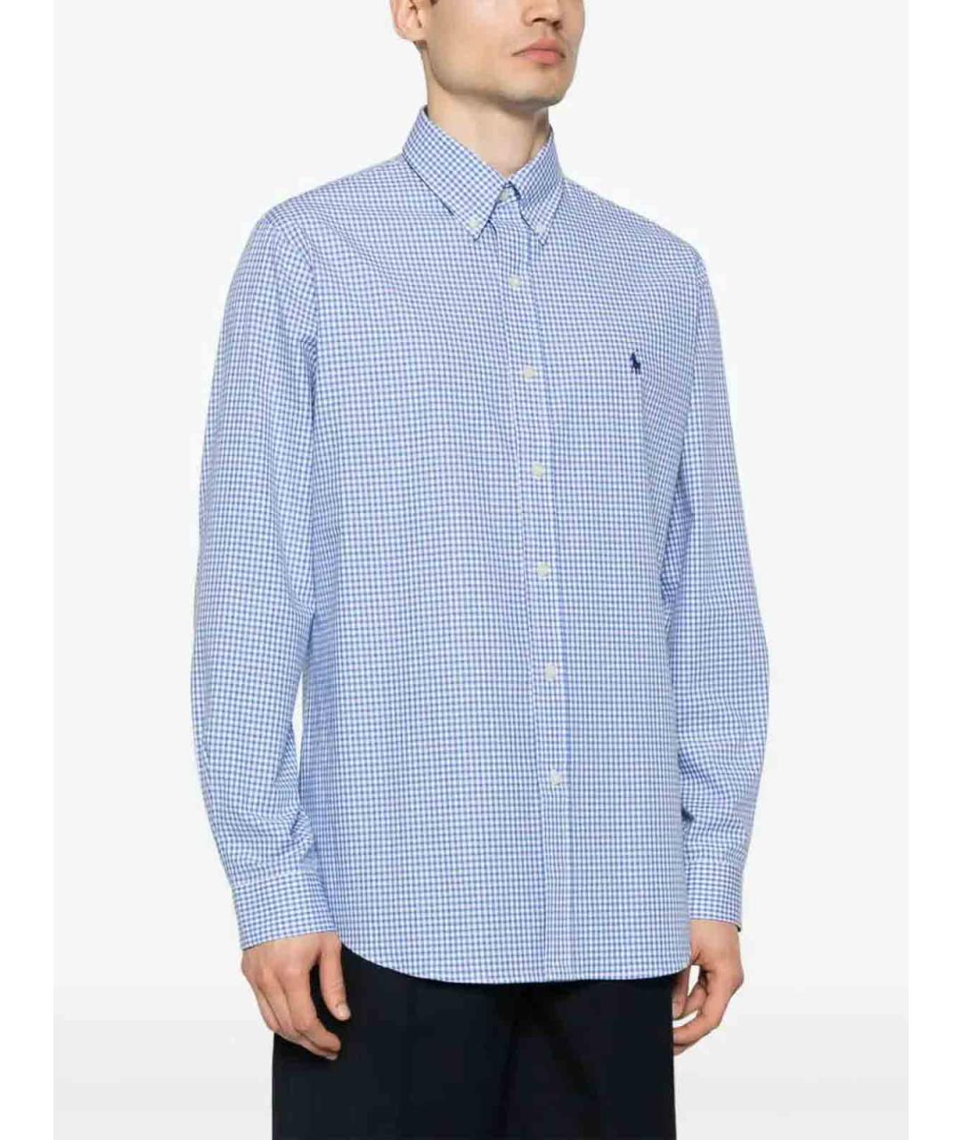 POLO RALPH LAUREN Синяя хлопковая классическая рубашка, фото 3