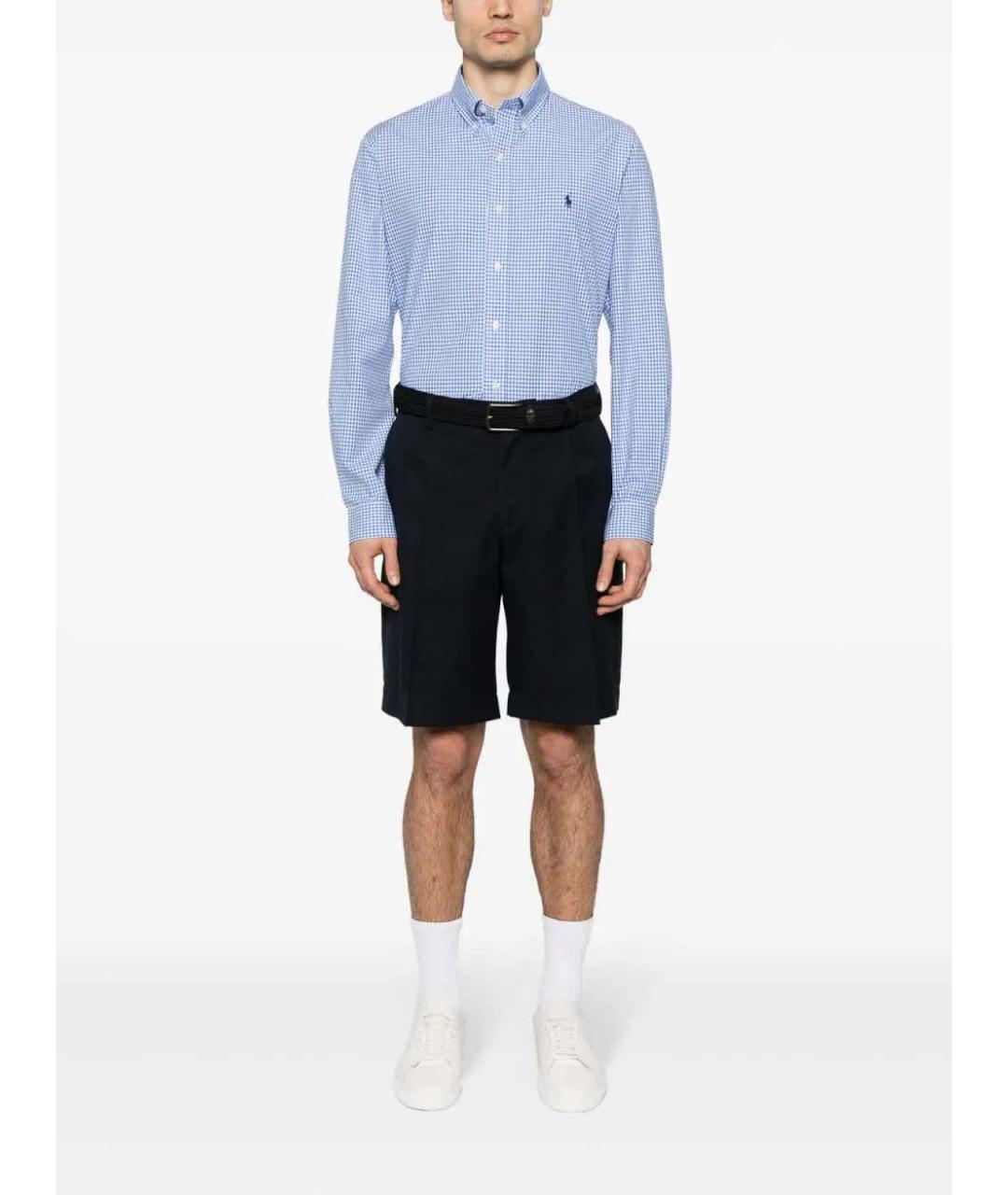 POLO RALPH LAUREN Синяя хлопковая классическая рубашка, фото 2