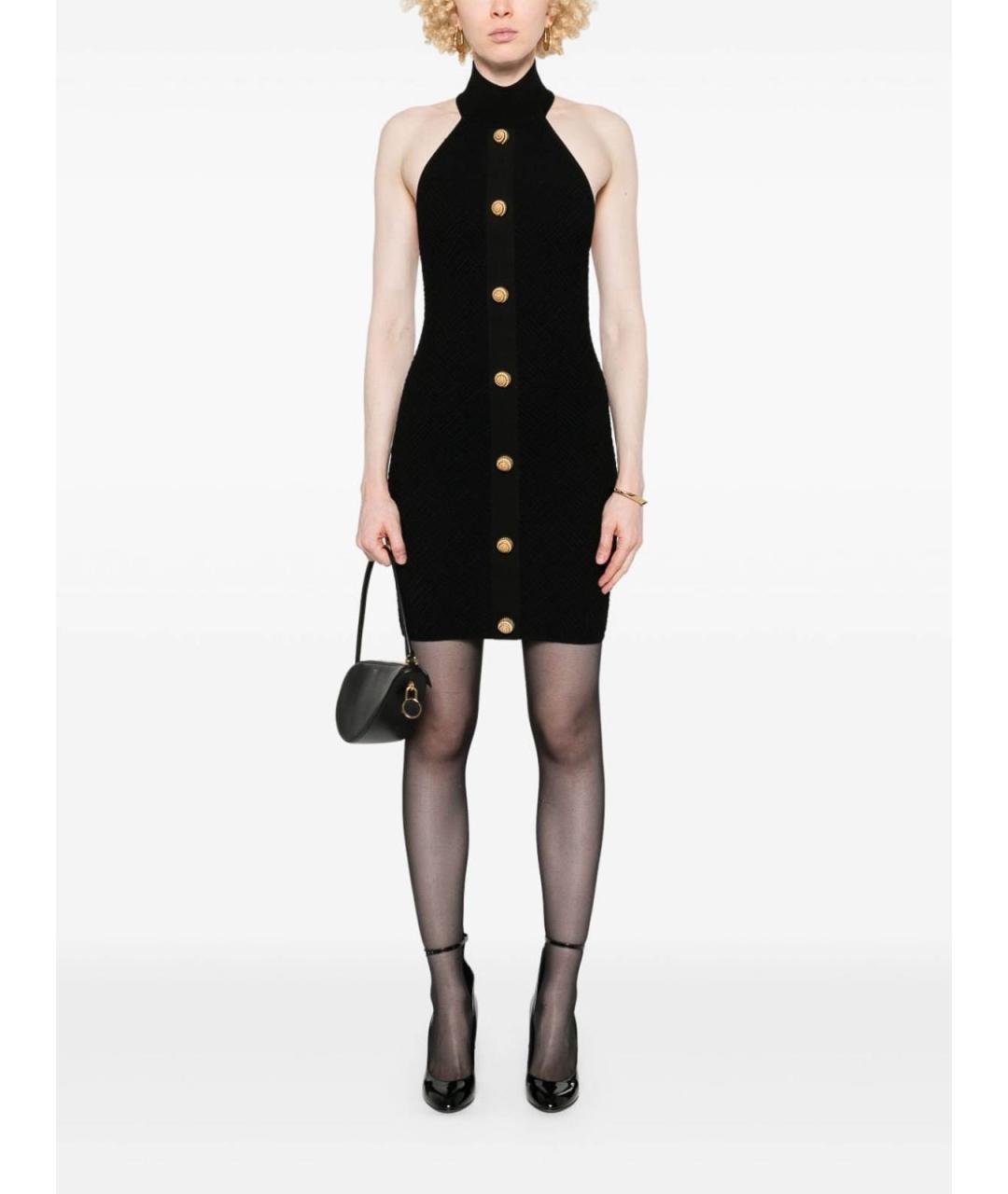 BALMAIN Черное полиамидовое повседневное платье, фото 5