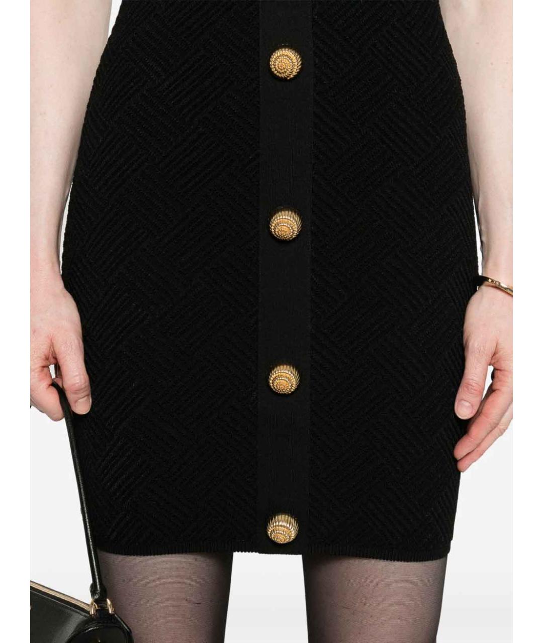 BALMAIN Черное полиамидовое повседневное платье, фото 2