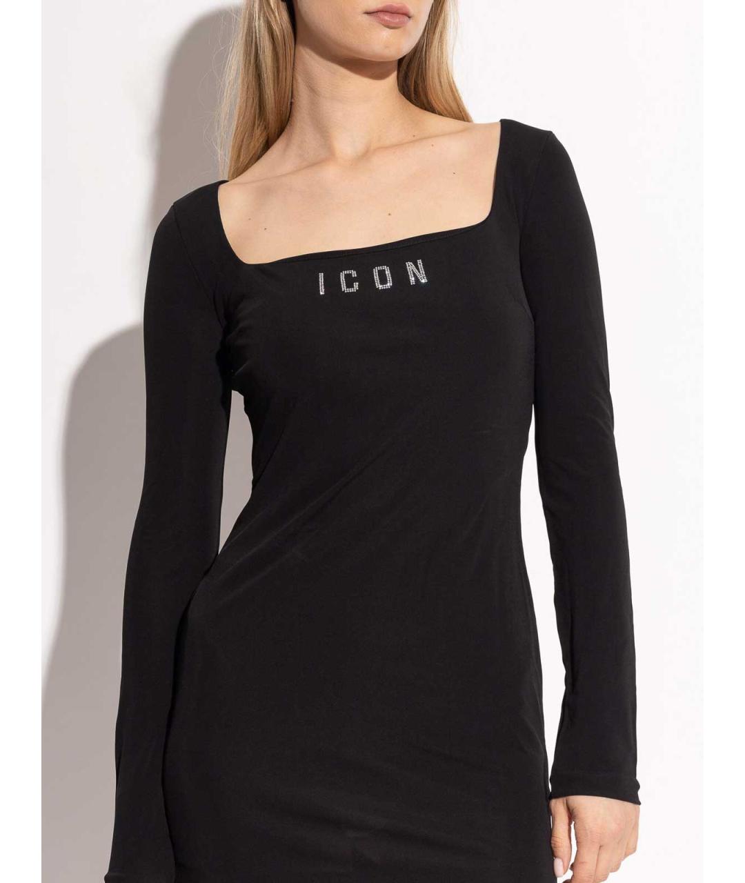 DSQUARED2 Черное вискозное повседневное платье, фото 3