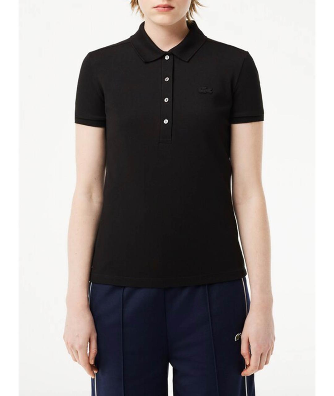 LACOSTE Черная хлопковая футболка, фото 2