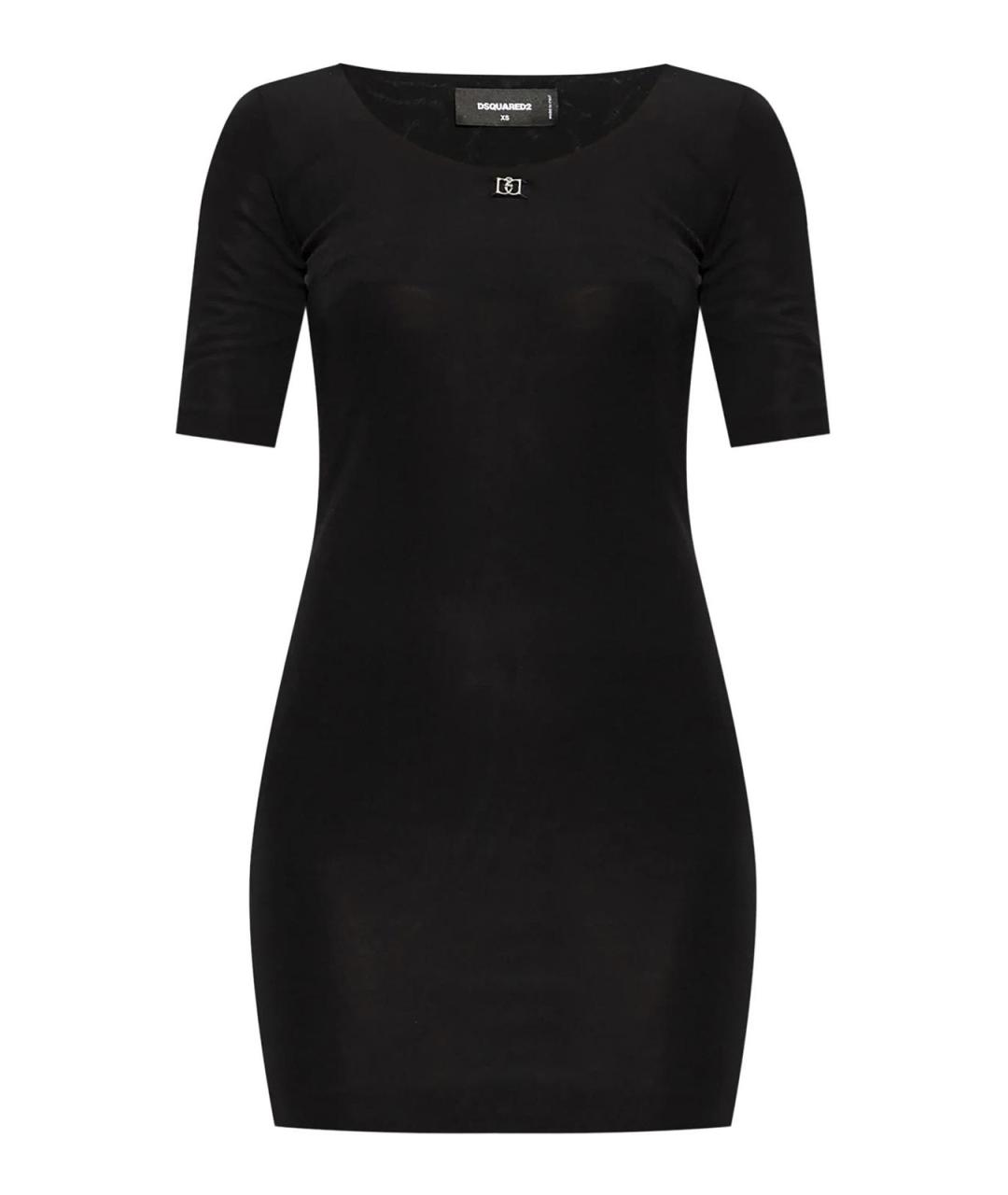 DSQUARED2 Черное вискозное повседневное платье, фото 1