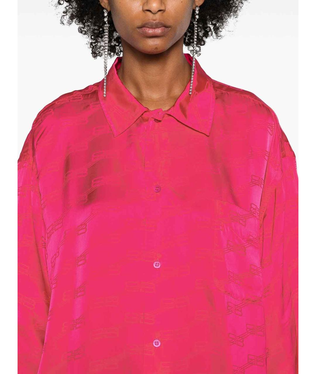 BALENCIAGA Розовая вискозная рубашка, фото 5