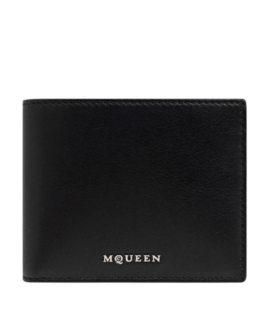 ALEXANDER MCQUEEN Черный кожаный кошелек, фото 1