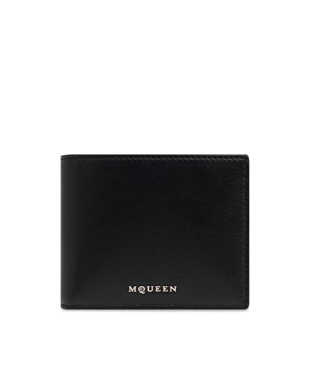 ALEXANDER MCQUEEN Черный кожаный кошелек, фото 1