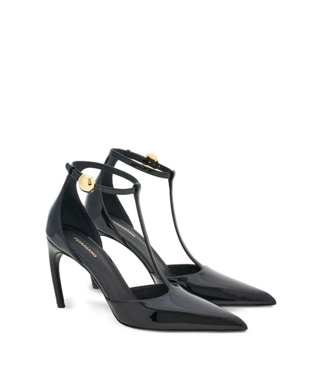 FERRAGAMO Черные туфли из лакированной кожи, фото 2
