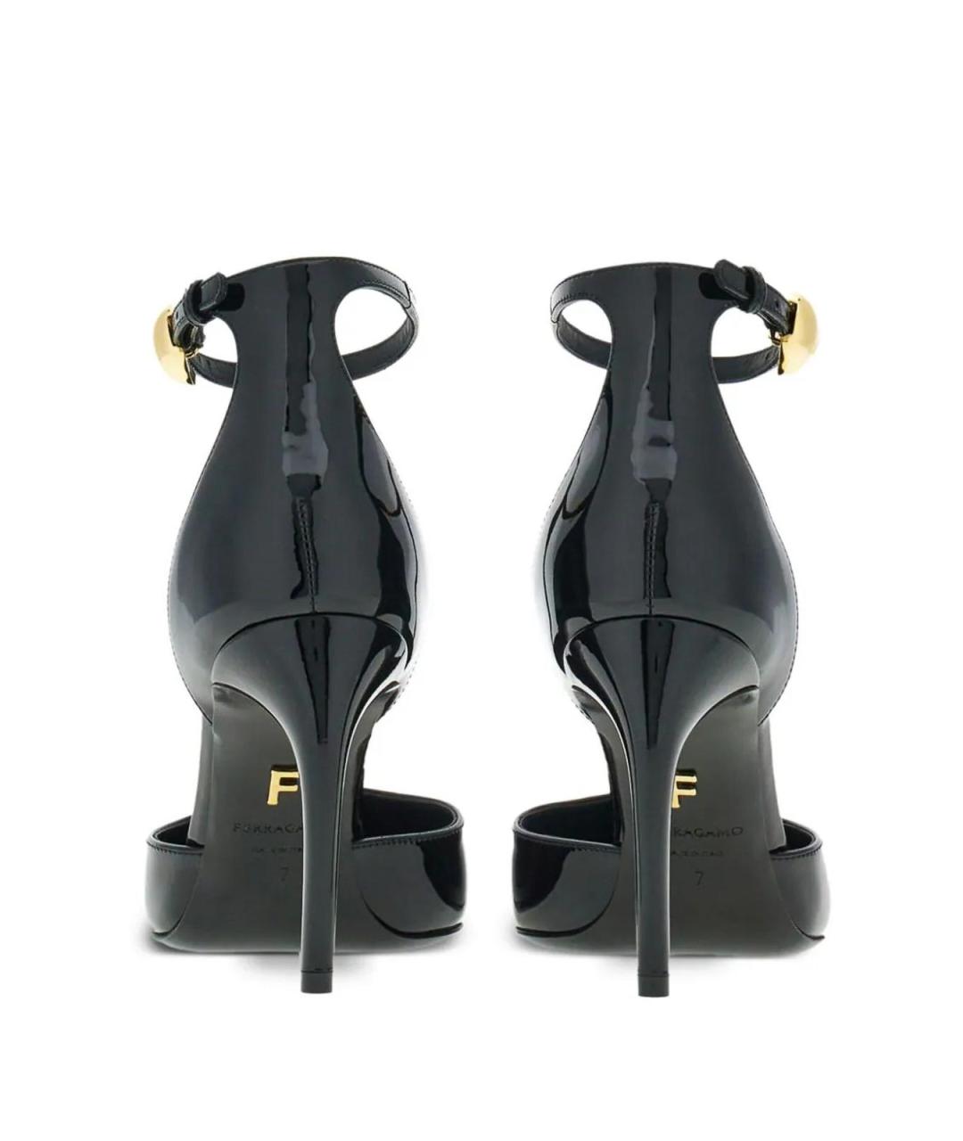 FERRAGAMO Черные туфли из лакированной кожи, фото 4