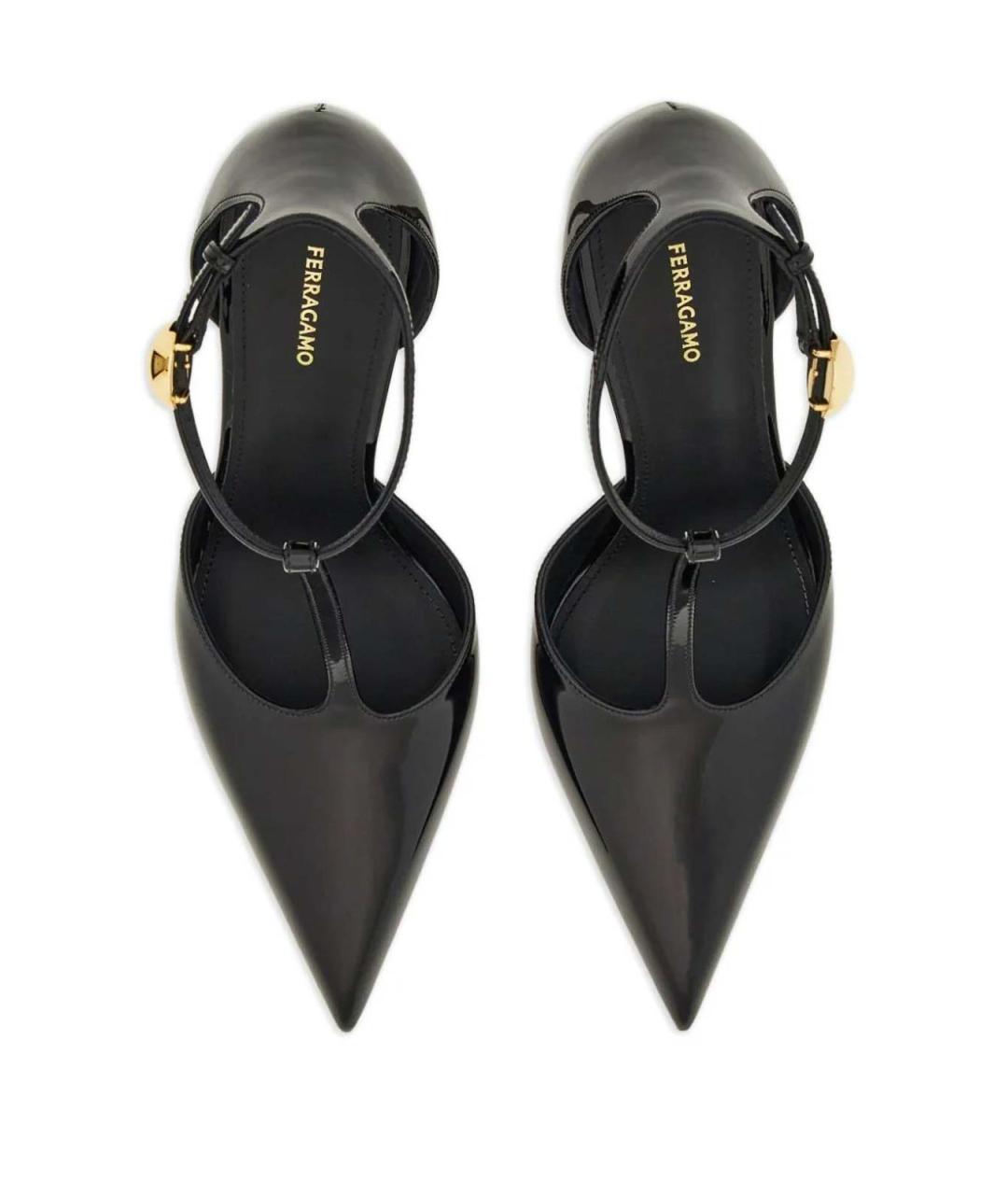 FERRAGAMO Черные туфли из лакированной кожи, фото 3