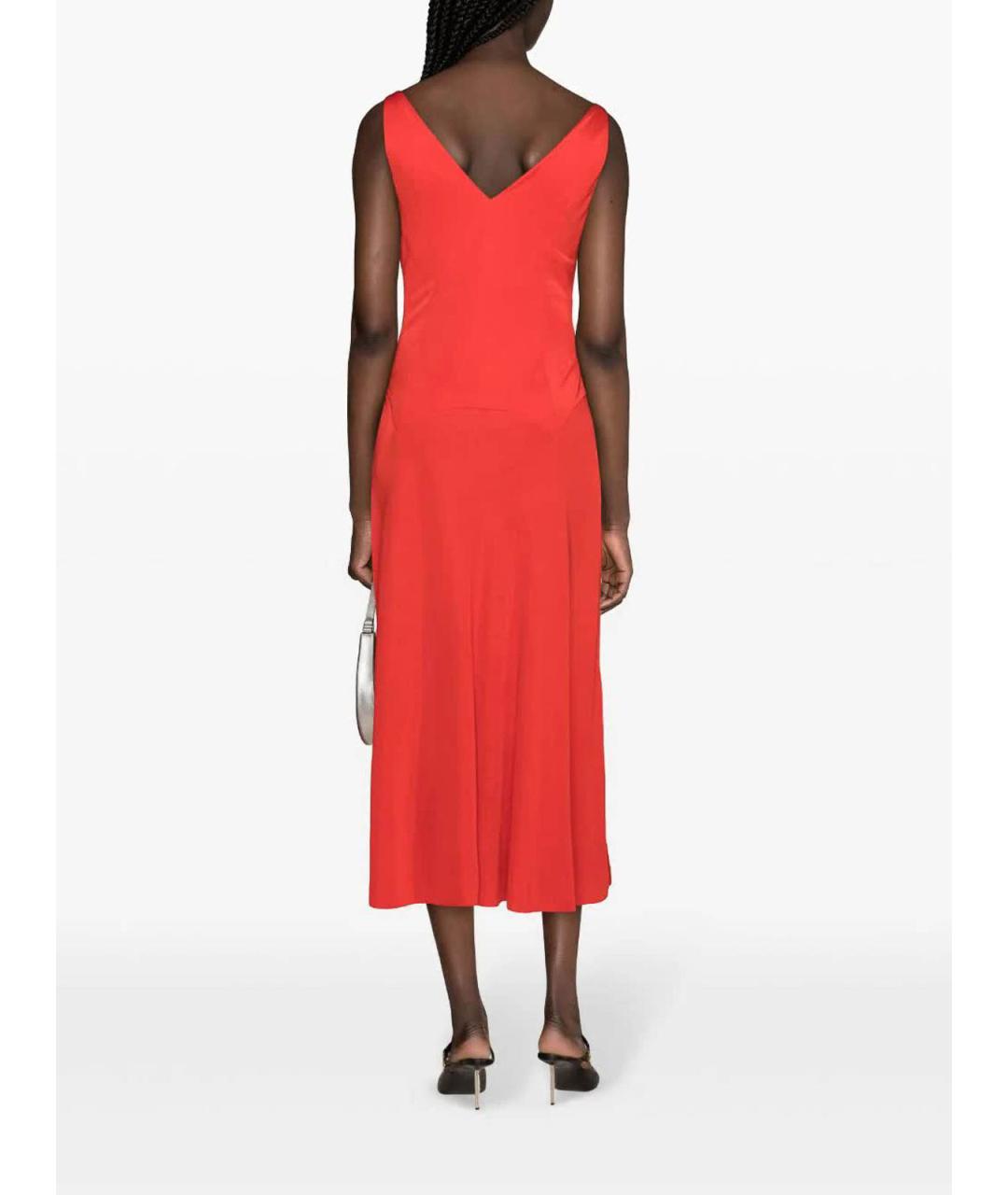 LANVIN Красное вискозное коктейльное платье, фото 4