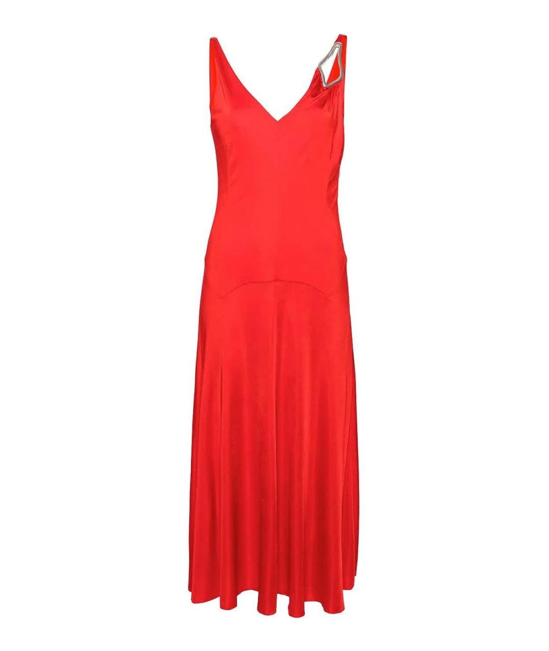 LANVIN Красное вискозное коктейльное платье, фото 1