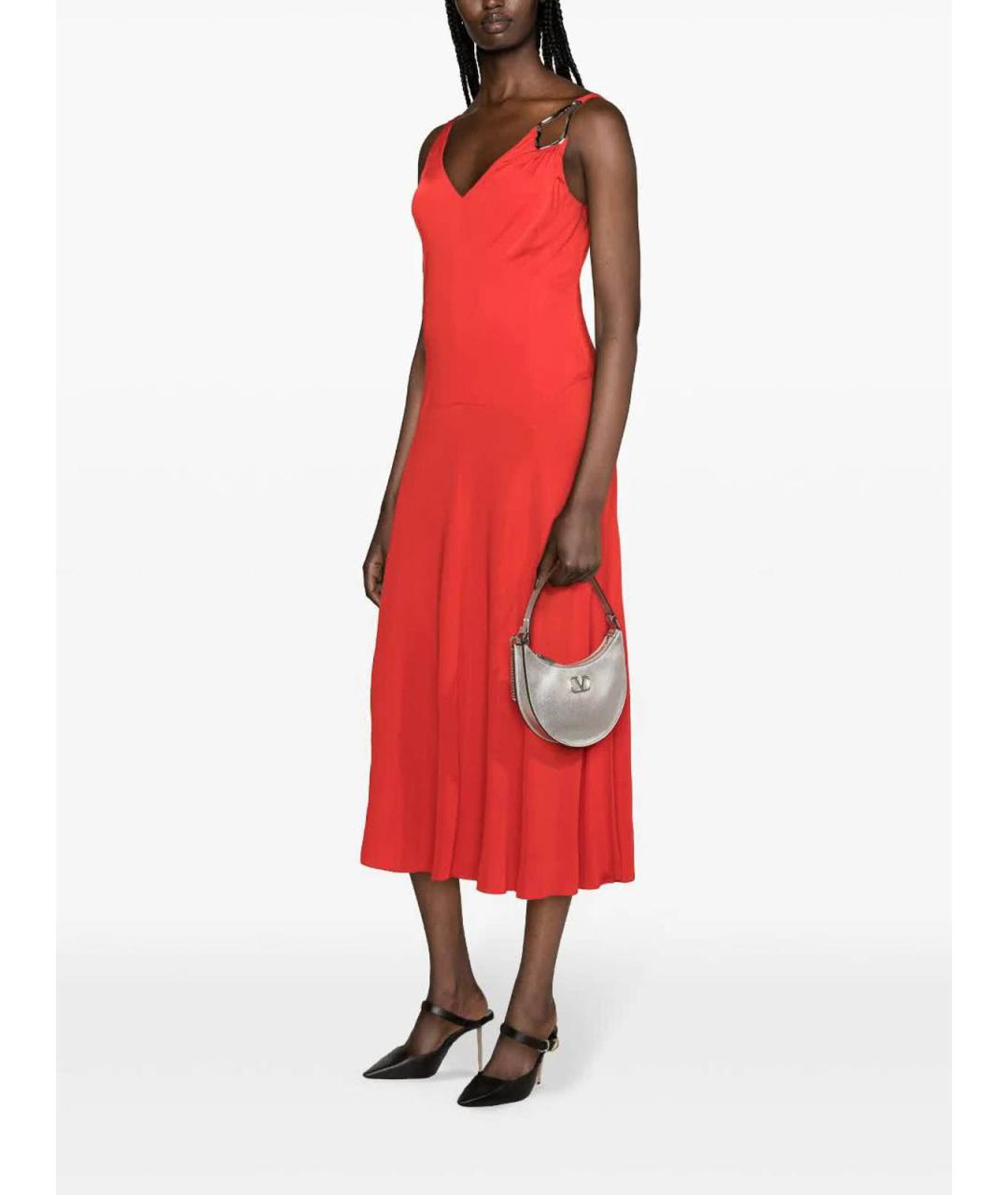 LANVIN Красное вискозное коктейльное платье, фото 3