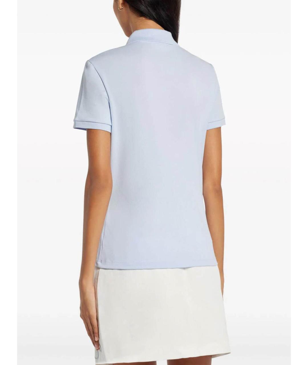 LACOSTE Голубая хлопковая футболка, фото 4