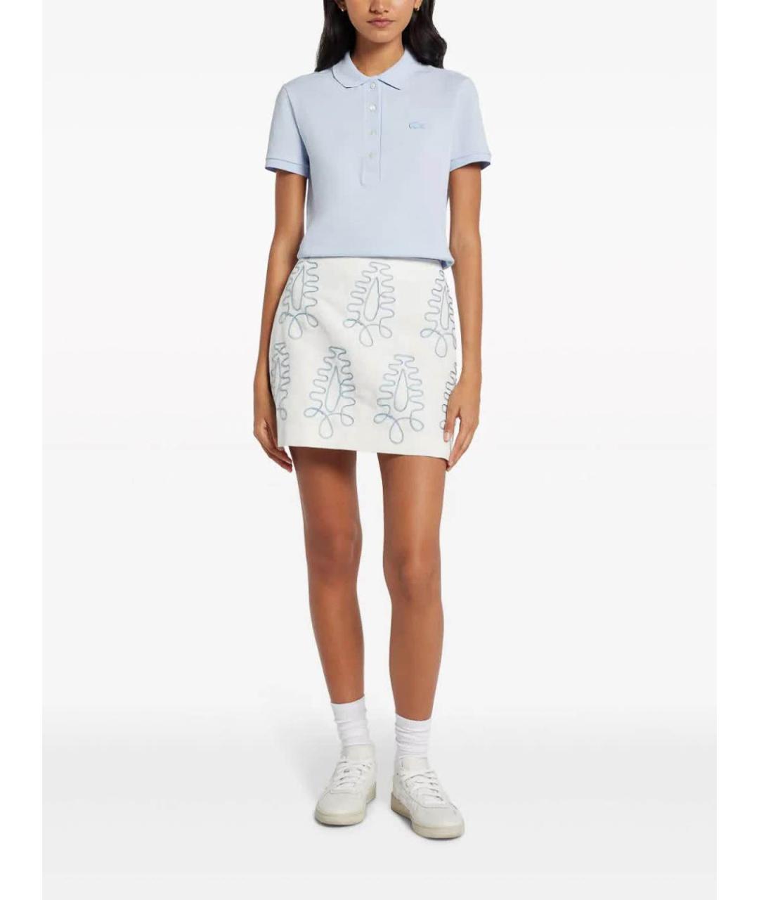 LACOSTE Голубая хлопковая футболка, фото 2
