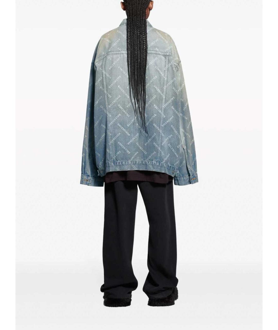 BALENCIAGA Голубая хлопковая куртка, фото 4