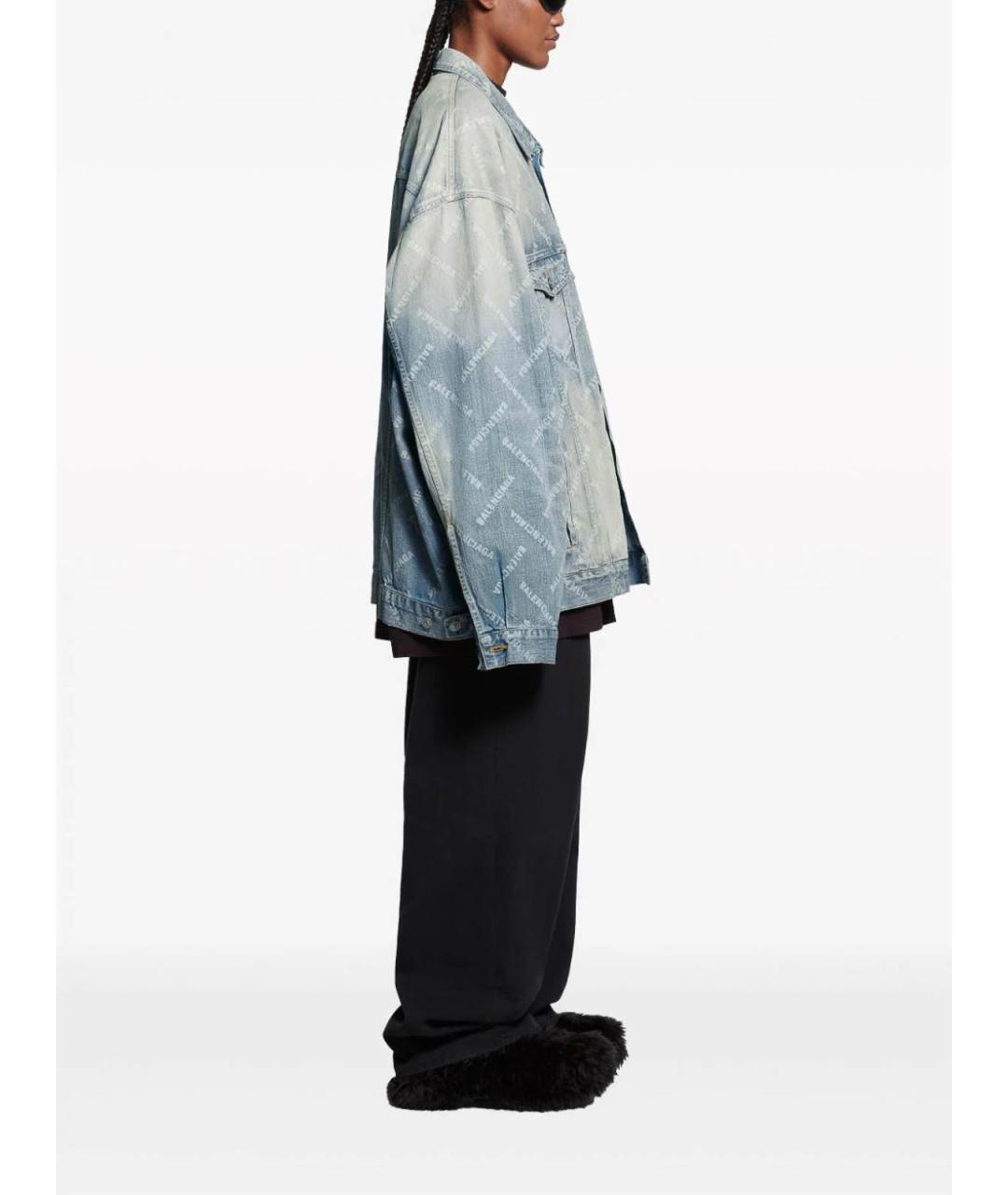 BALENCIAGA Голубая хлопковая куртка, фото 3