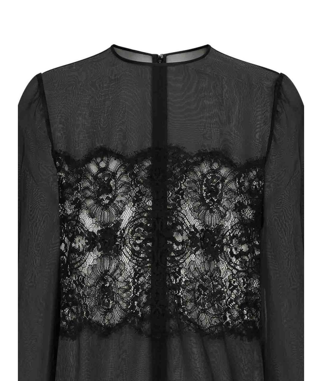 DOLCE&GABBANA Черное шелковое коктейльное платье, фото 2