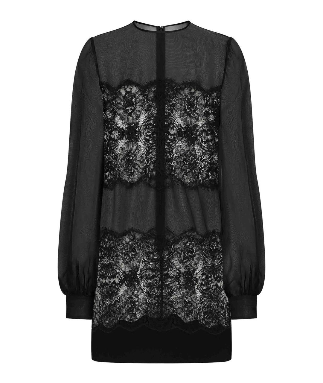 DOLCE&GABBANA Черное шелковое коктейльное платье, фото 1