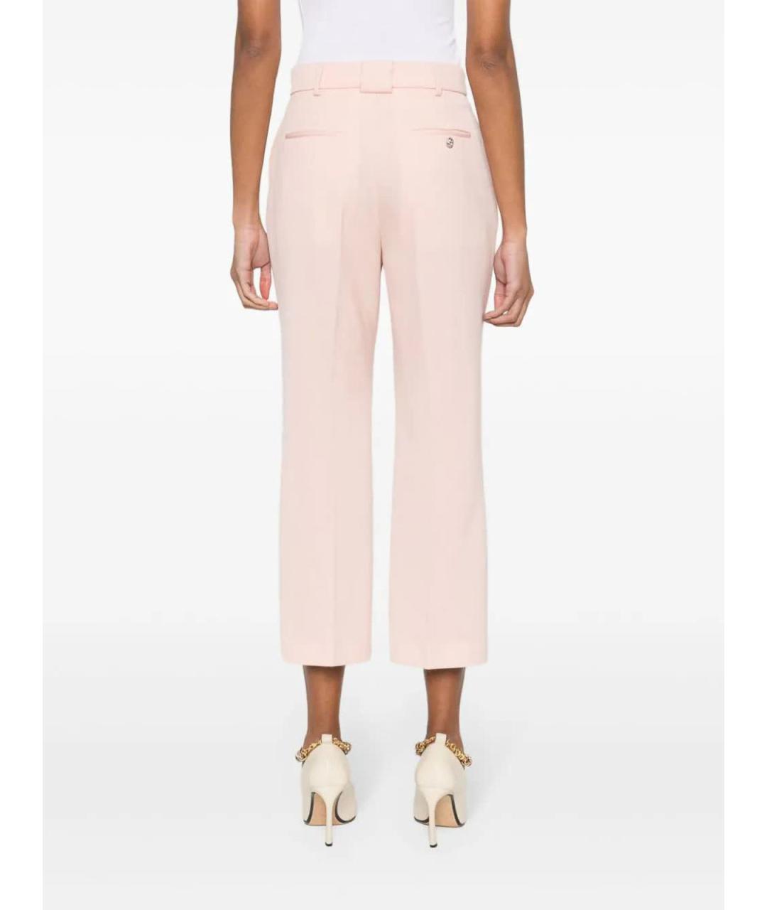 LANVIN Розовые шерстяные прямые брюки, фото 4