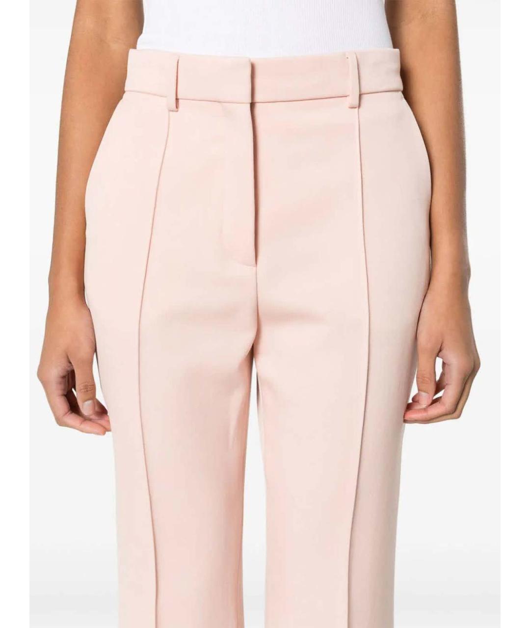 LANVIN Розовые шерстяные прямые брюки, фото 5