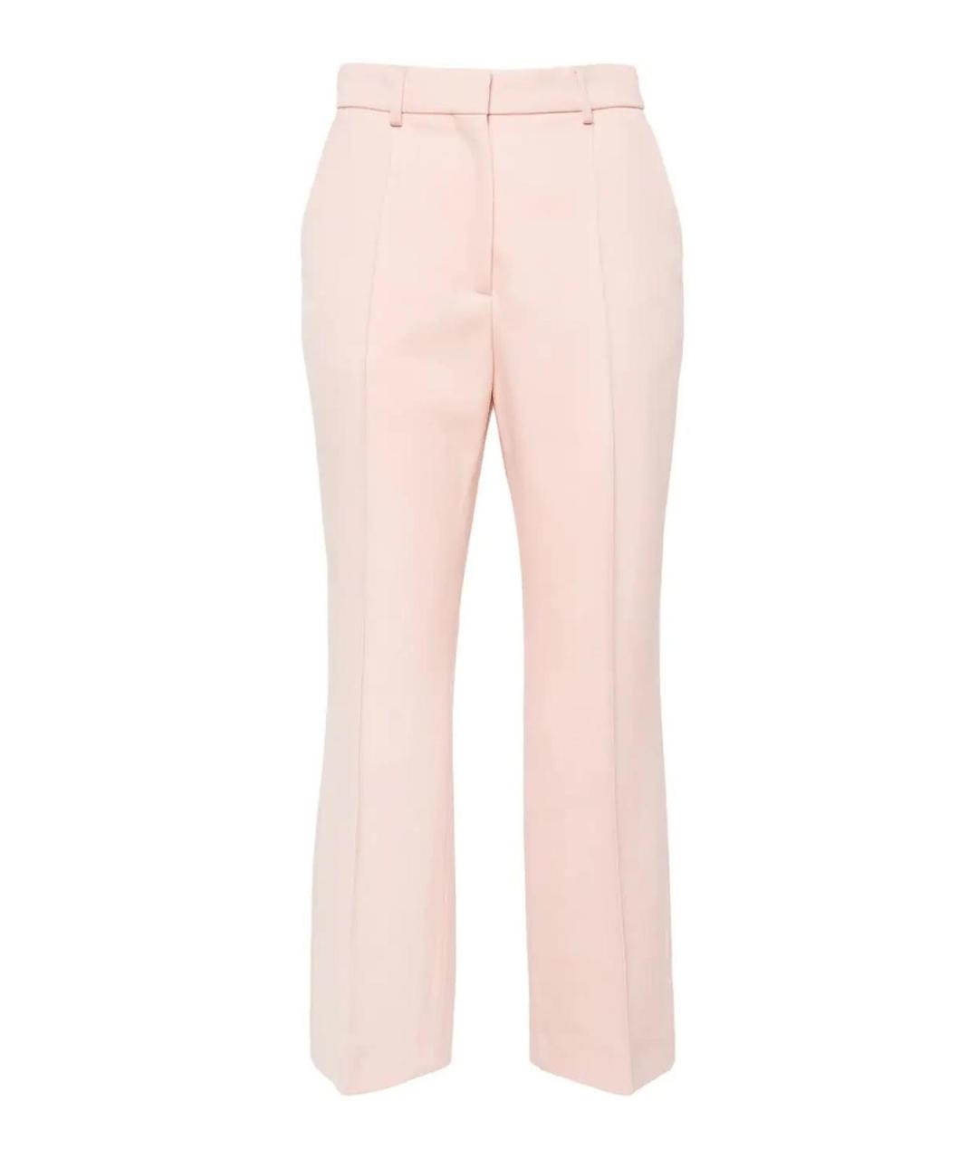 LANVIN Розовые шерстяные прямые брюки, фото 1