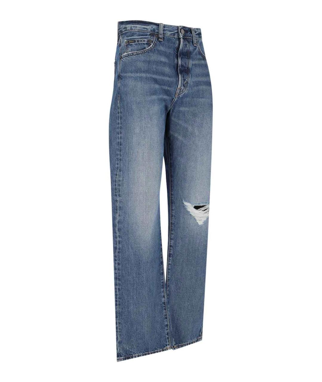 POLO RALPH LAUREN Синие хлопковые джинсы клеш, фото 3