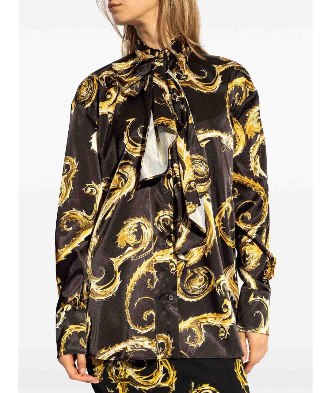 VERSACE JEANS COUTURE Черная полиэстеровая рубашка, фото 3