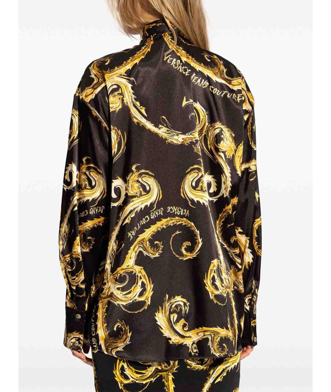 VERSACE JEANS COUTURE Черная полиэстеровая рубашка, фото 4