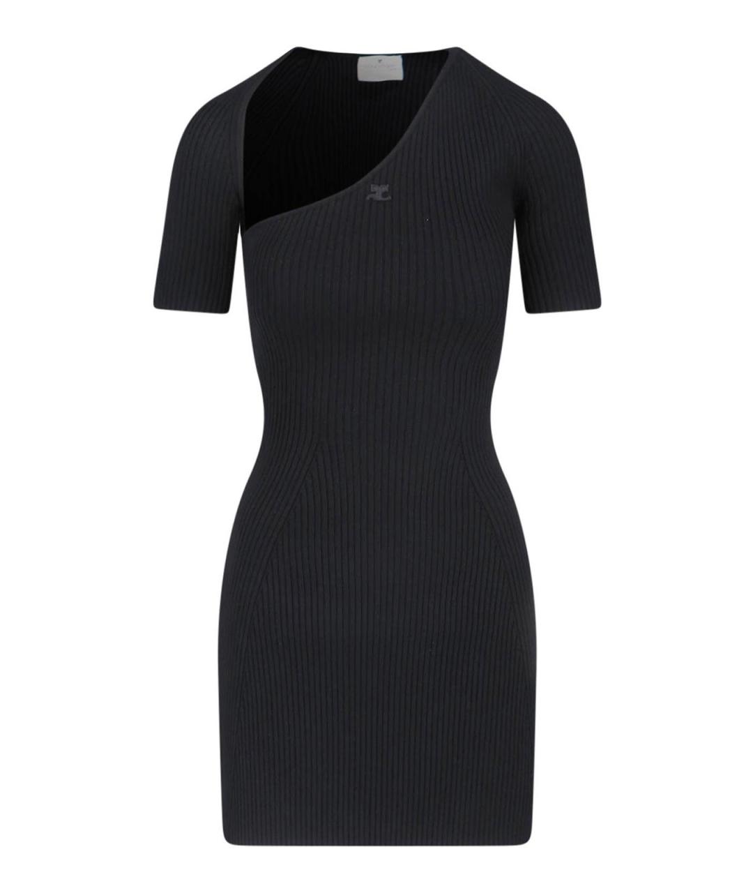 COURREGES Черное полиэстеровое повседневное платье, фото 1