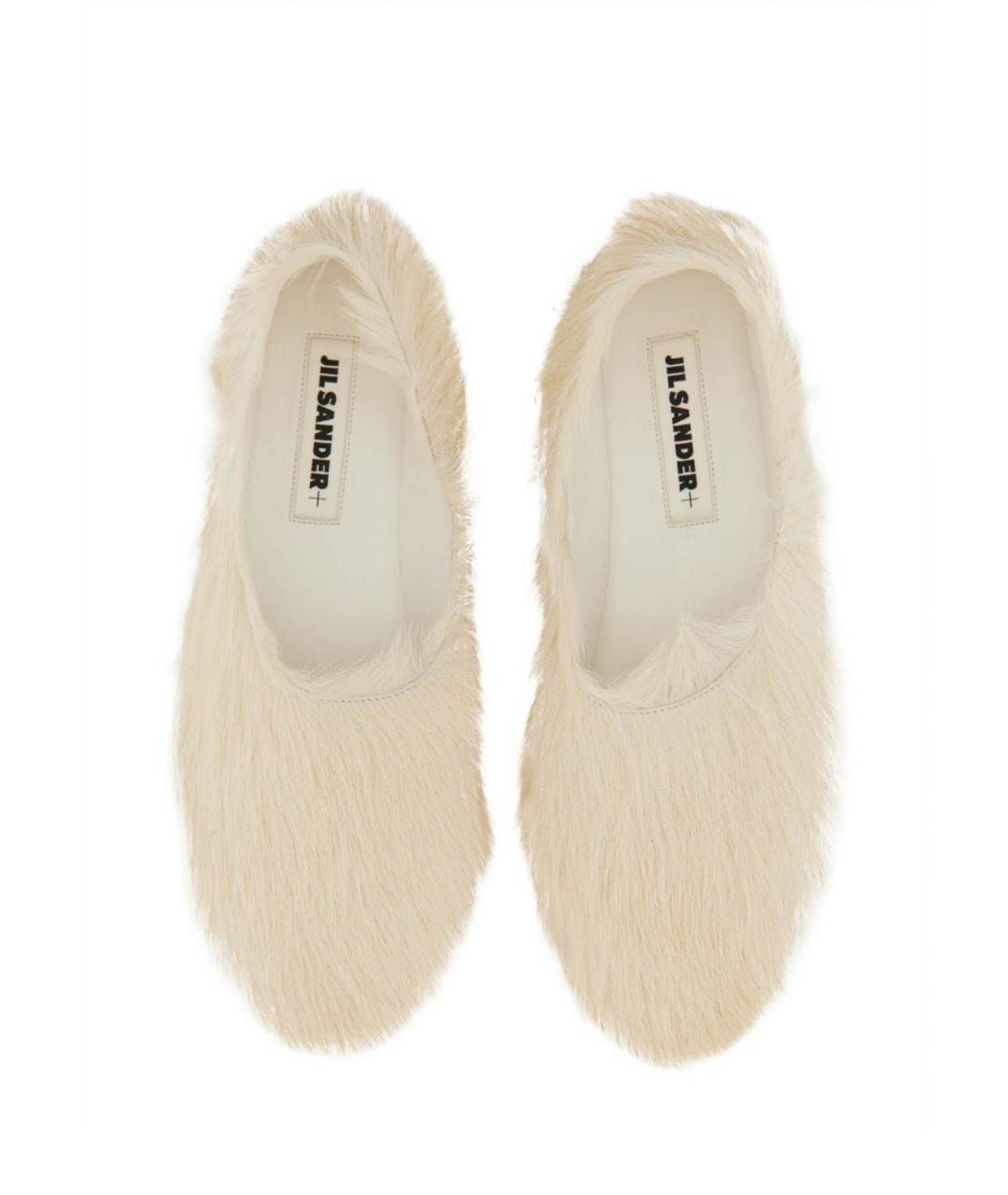 JIL SANDER Белые текстильные лоферы, фото 2