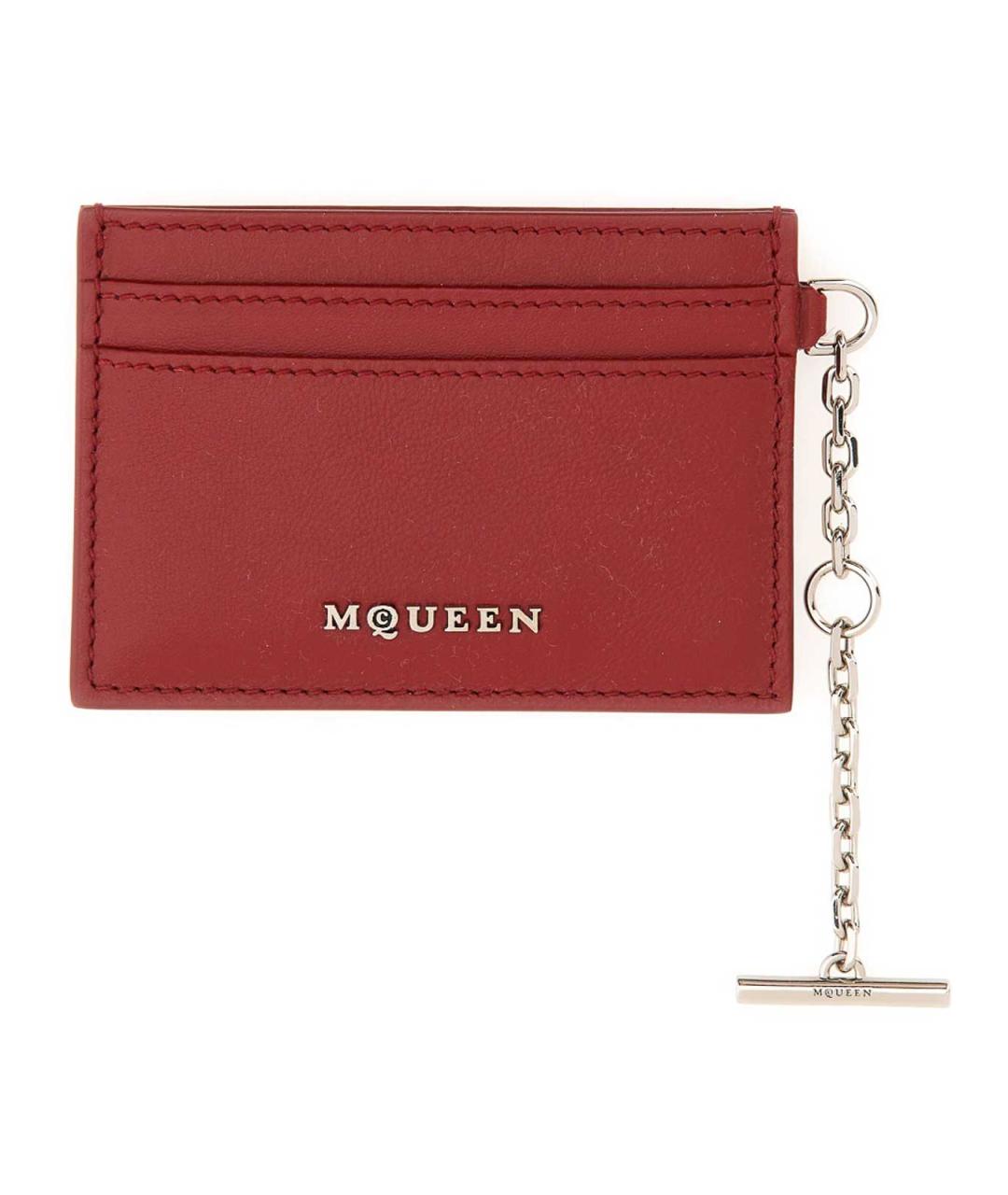 ALEXANDER MCQUEEN Красный кожаный кардхолдер, фото 1
