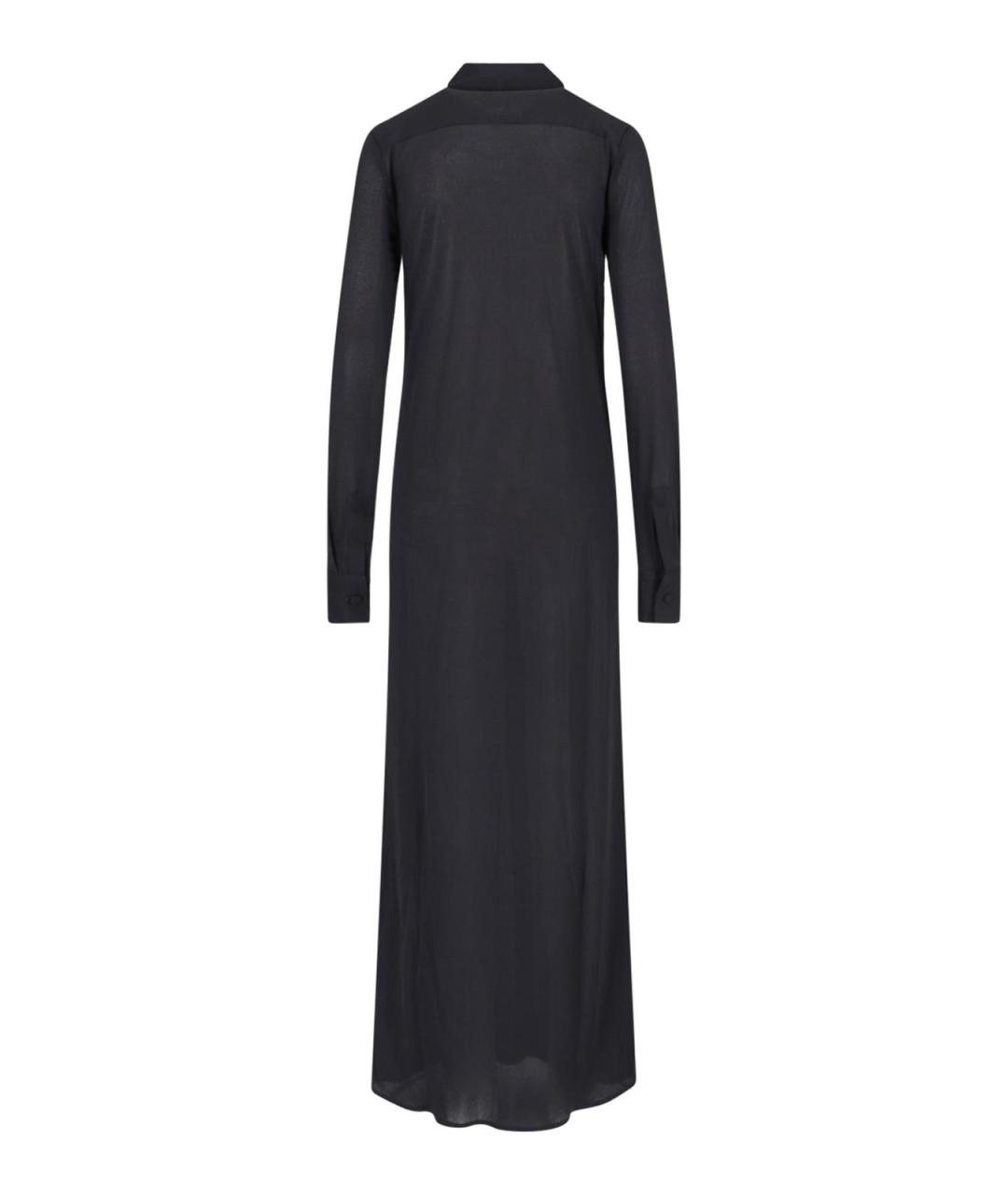 JIL SANDER Черное шелковое платье, фото 2