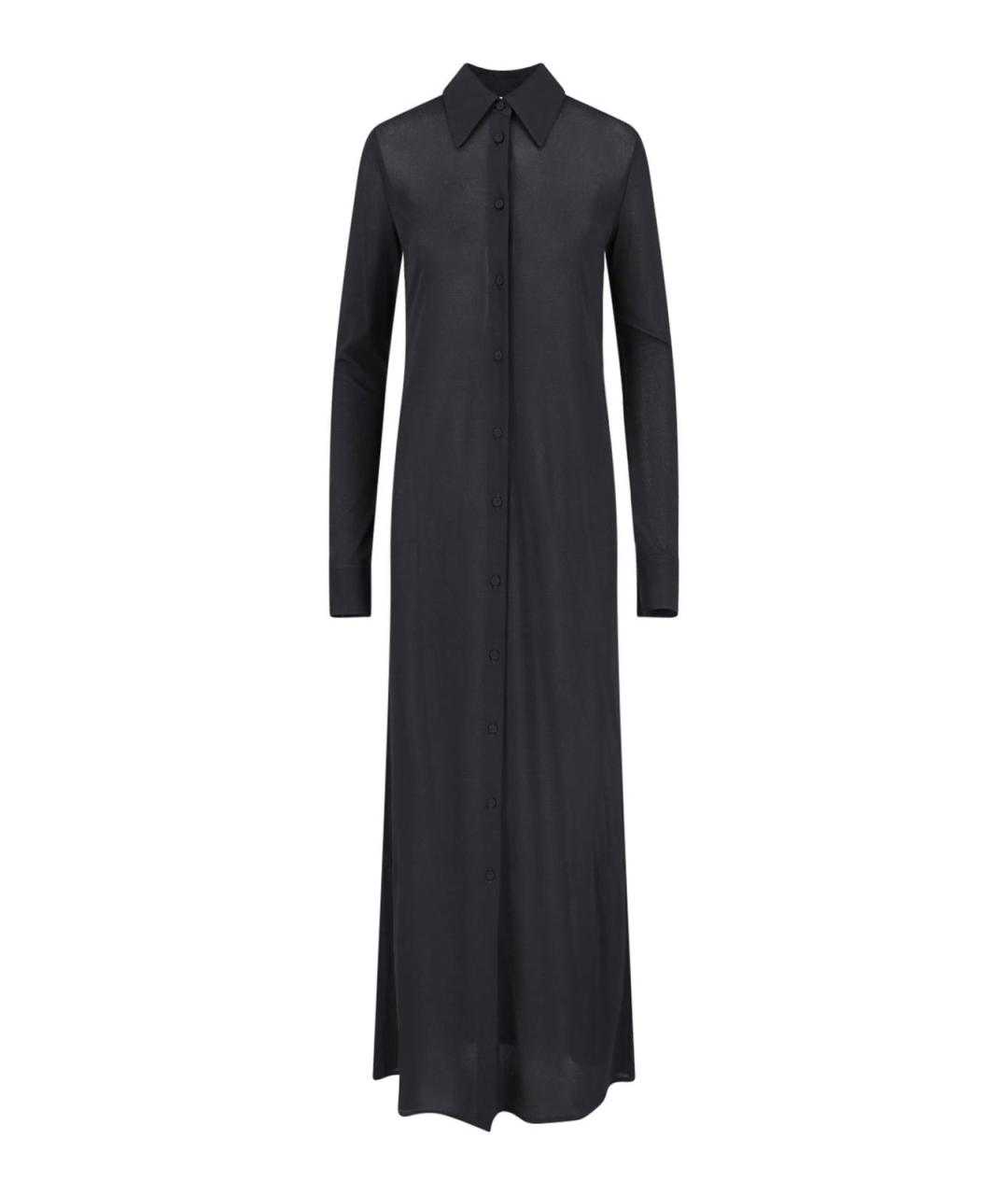 JIL SANDER Черное шелковое платье, фото 1