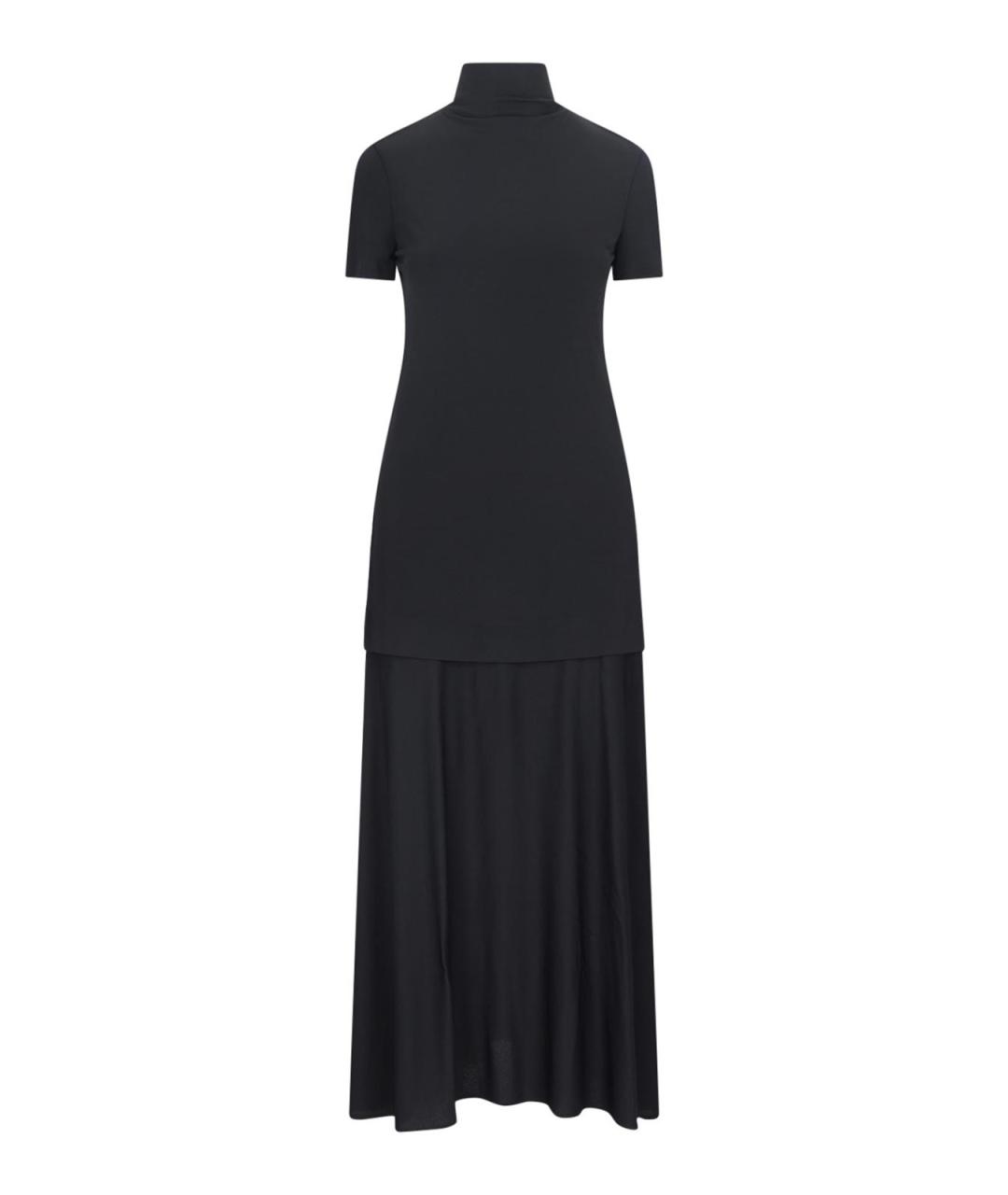 JIL SANDER Черное вискозное повседневное платье, фото 1