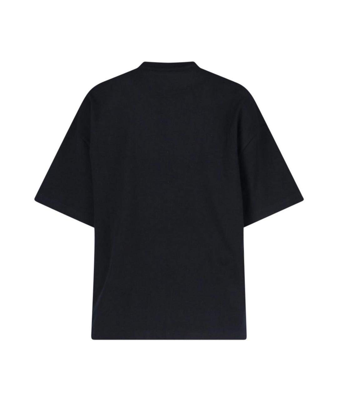 JIL SANDER Черная хлопковая футболка, фото 2