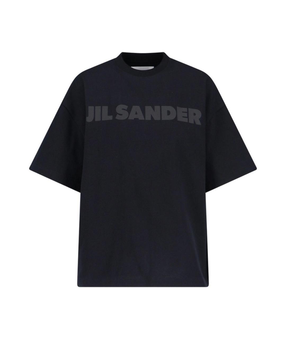 JIL SANDER Черная хлопковая футболка, фото 1