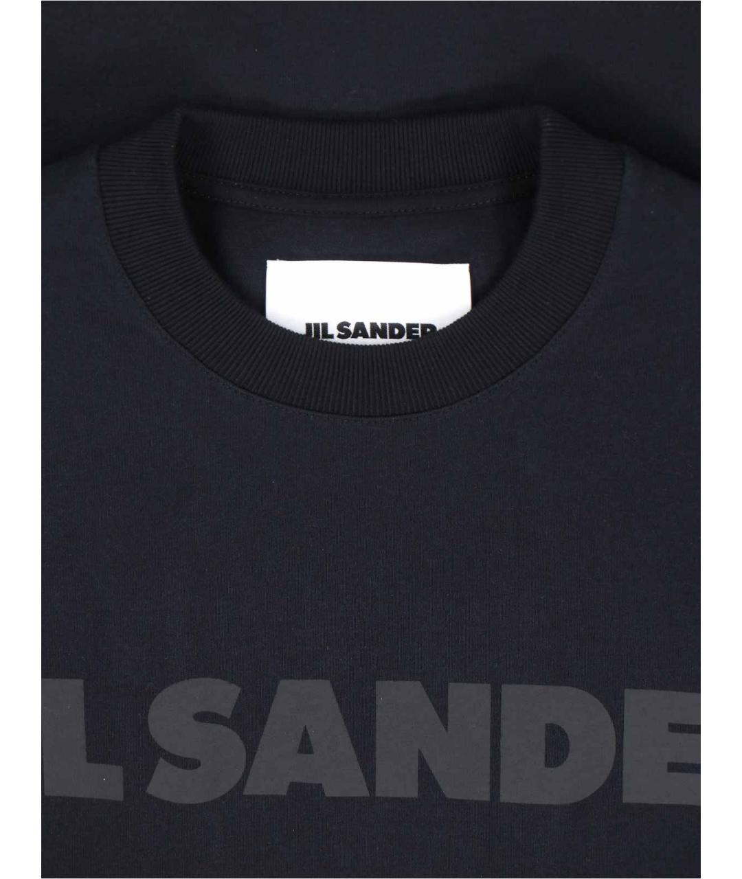 JIL SANDER Черная хлопковая футболка, фото 3