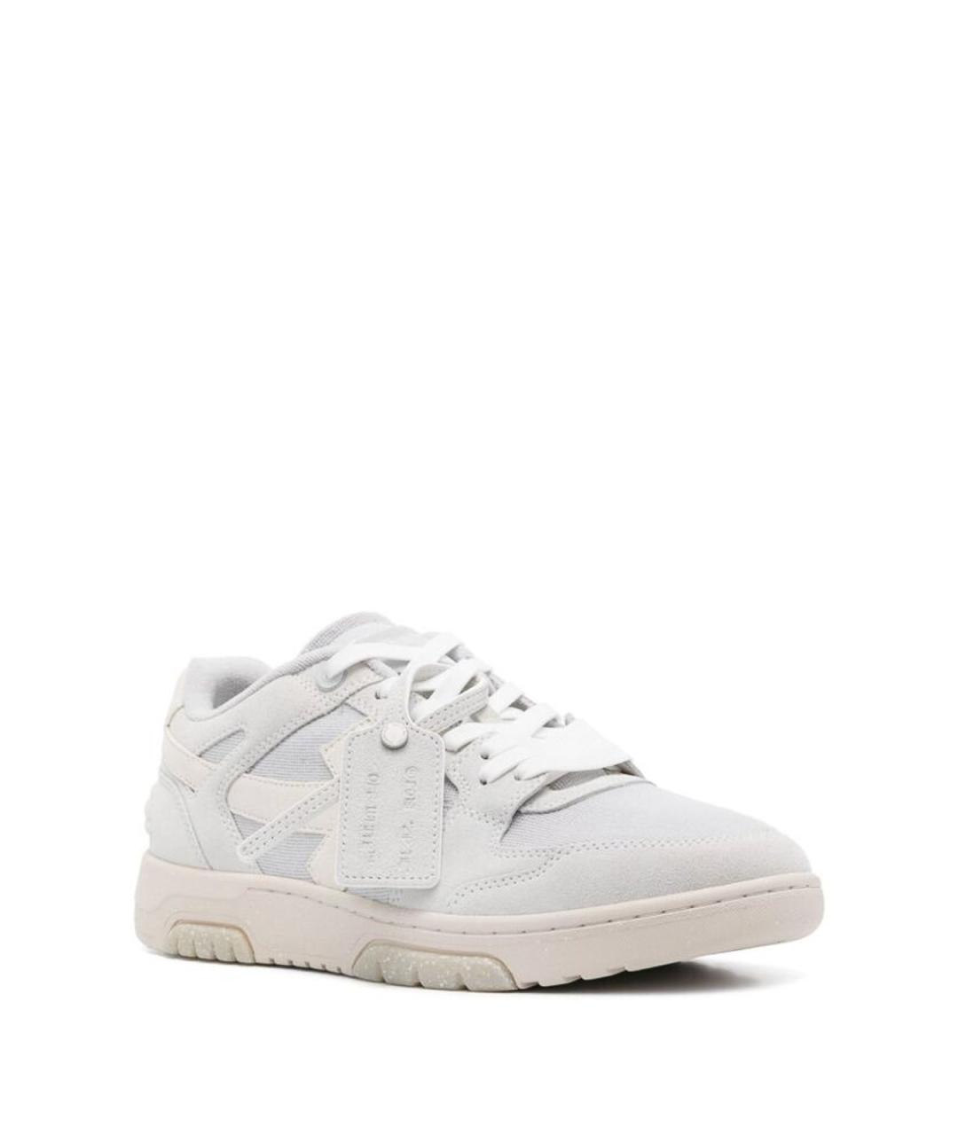 OFF-WHITE Серые замшевые низкие кроссовки / кеды, фото 4