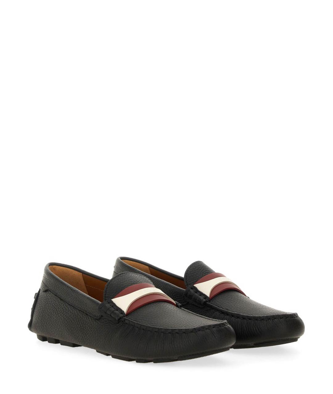 BALLY Черные кожаные мокасины, фото 3