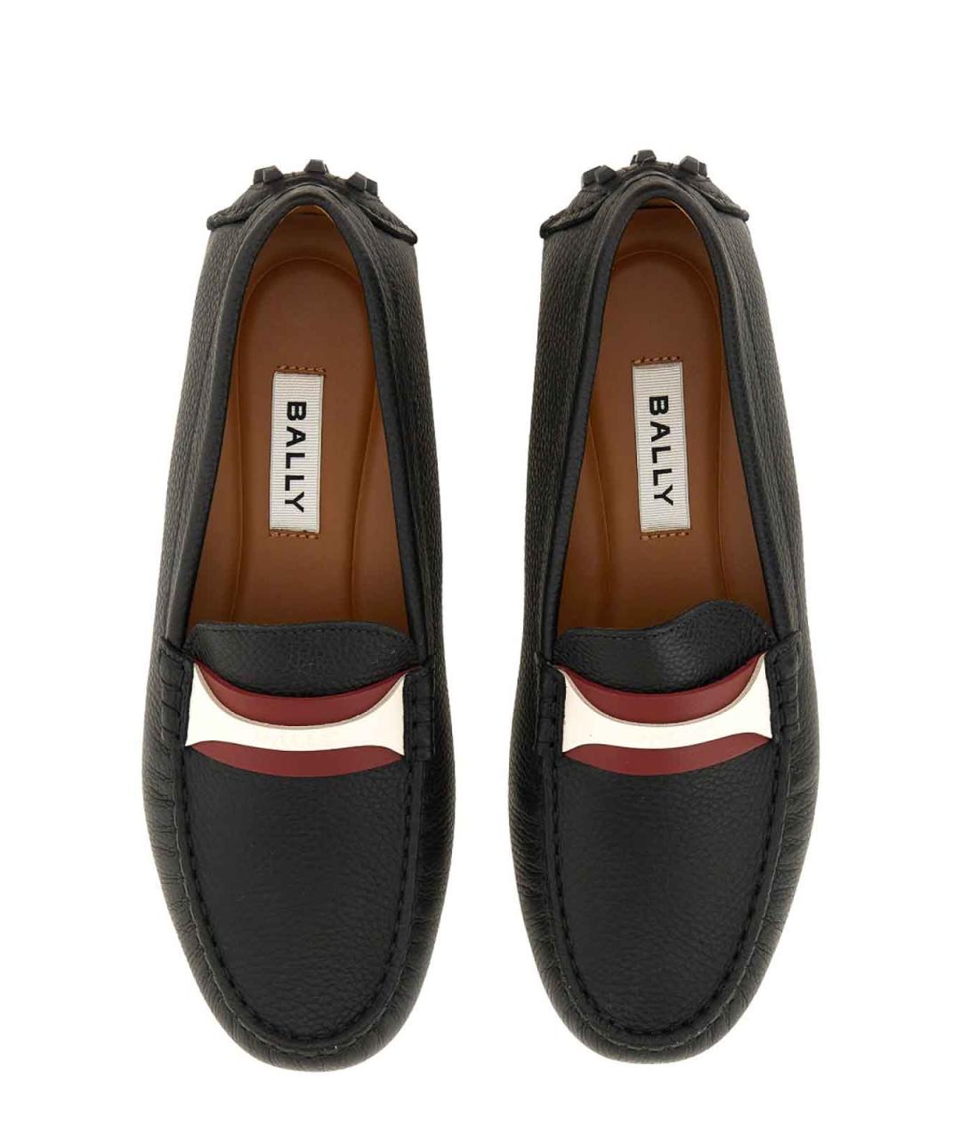 BALLY Черные кожаные мокасины, фото 2