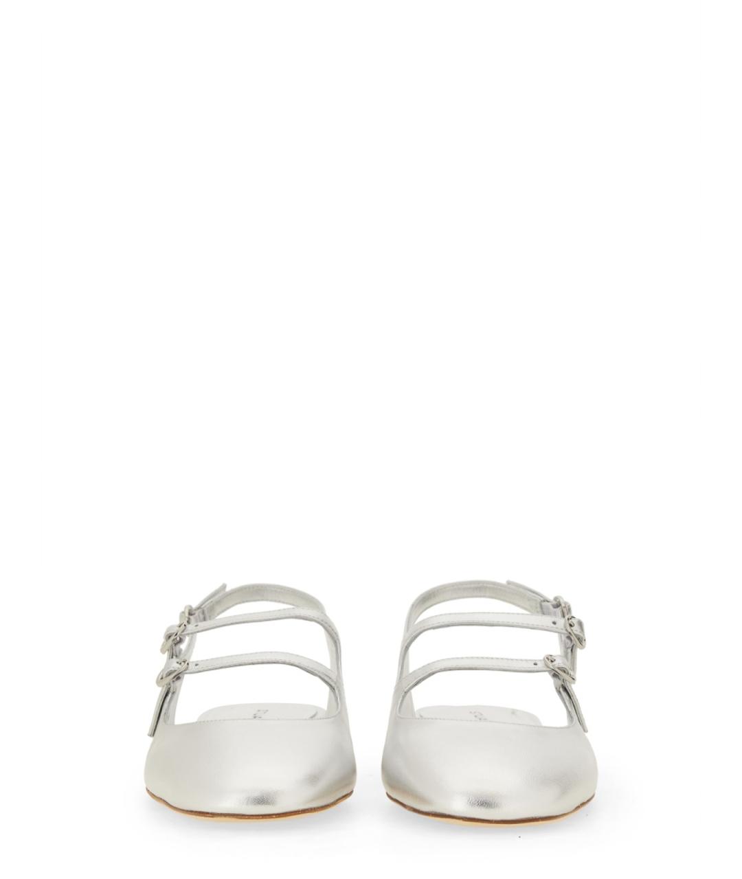 STUART WEITZMAN Серебряные текстильные туфли, фото 4