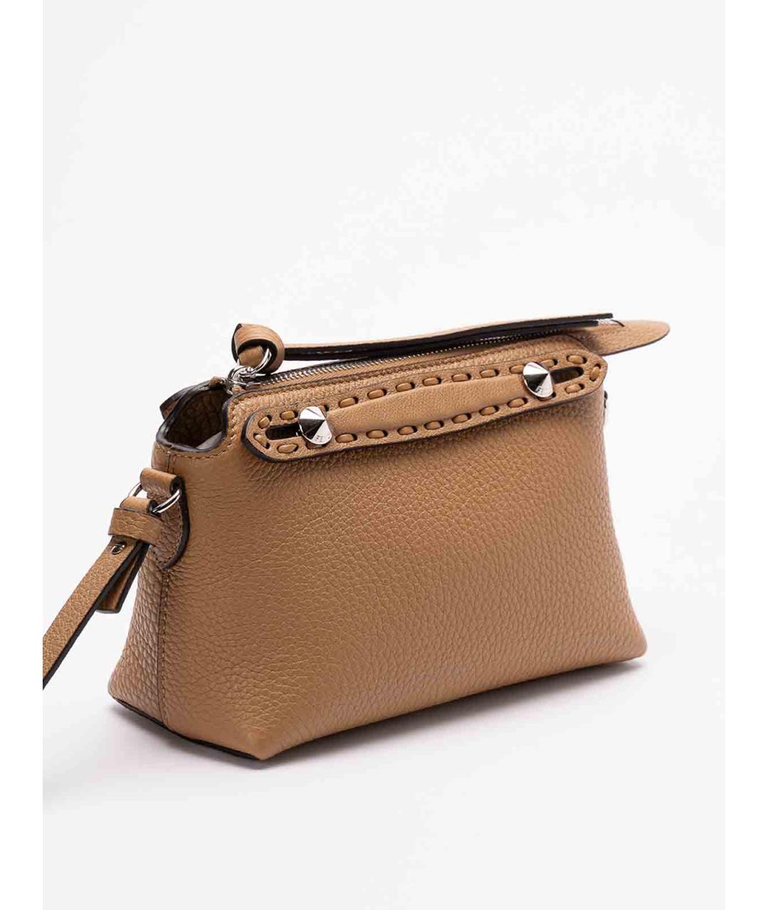 FENDI Коричневая кожаная сумка через плечо, фото 3