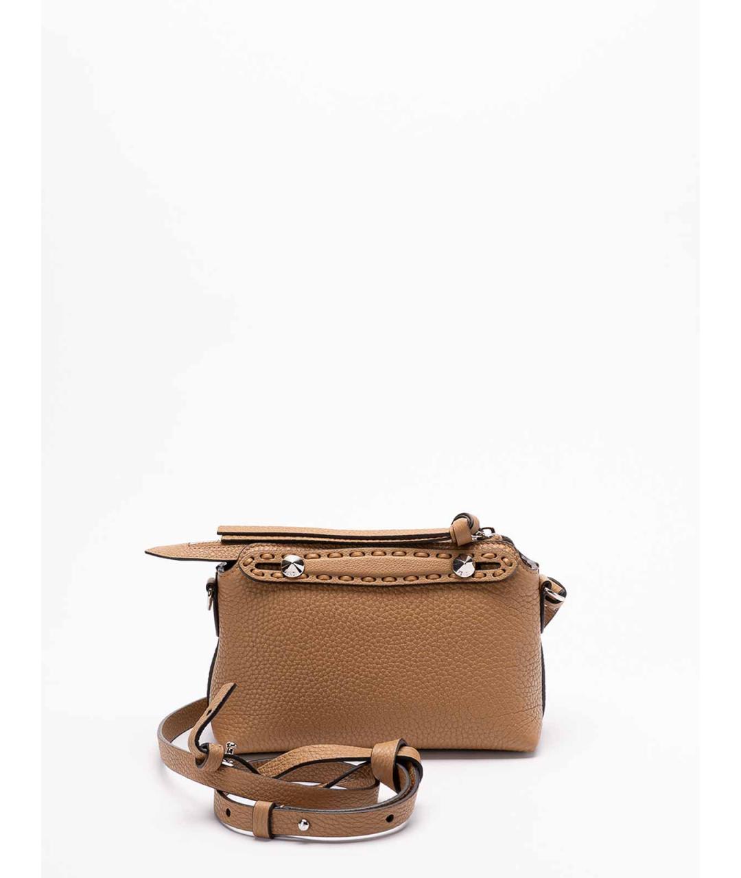FENDI Коричневая кожаная сумка через плечо, фото 2