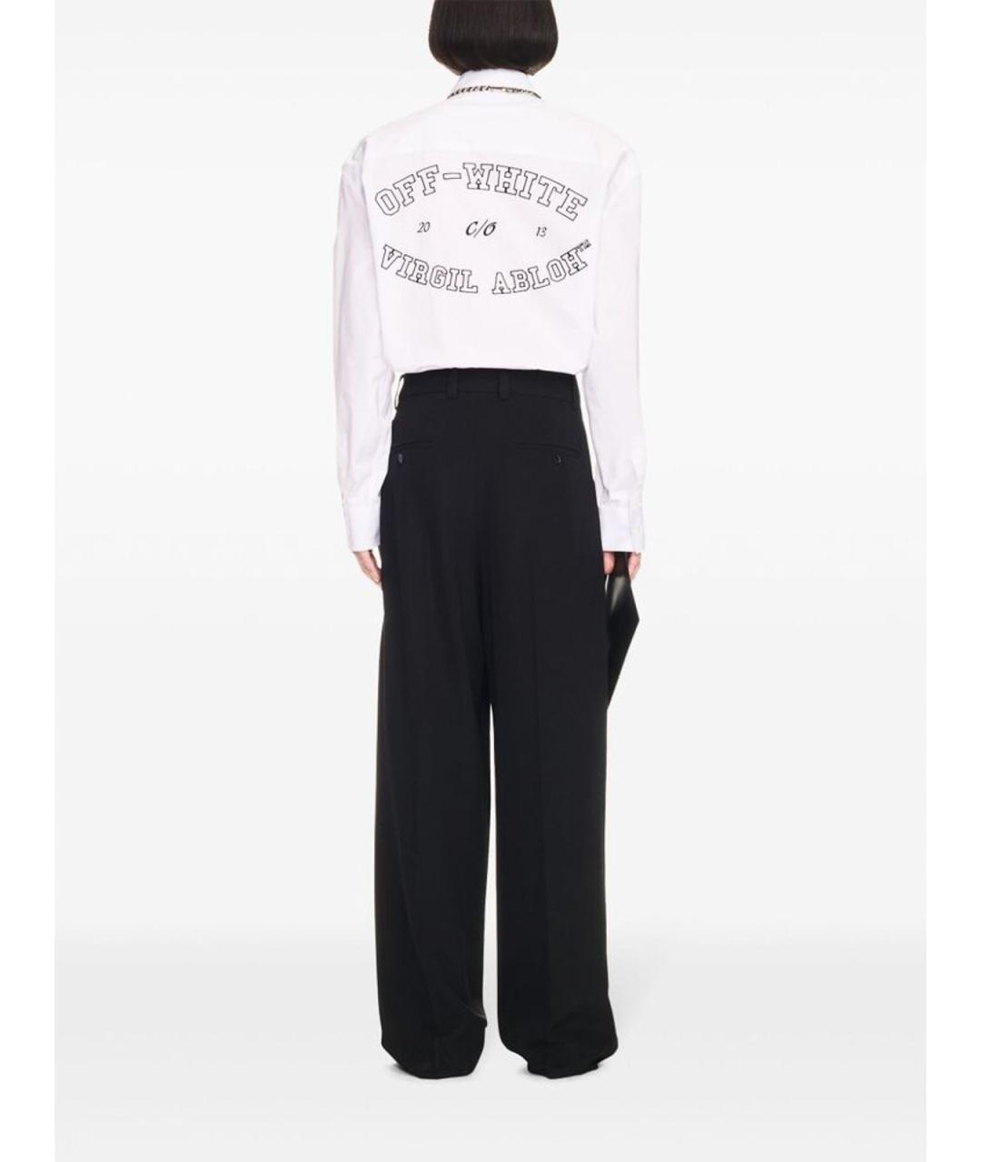 OFF-WHITE Черные шерстяные повседневные брюки, фото 3