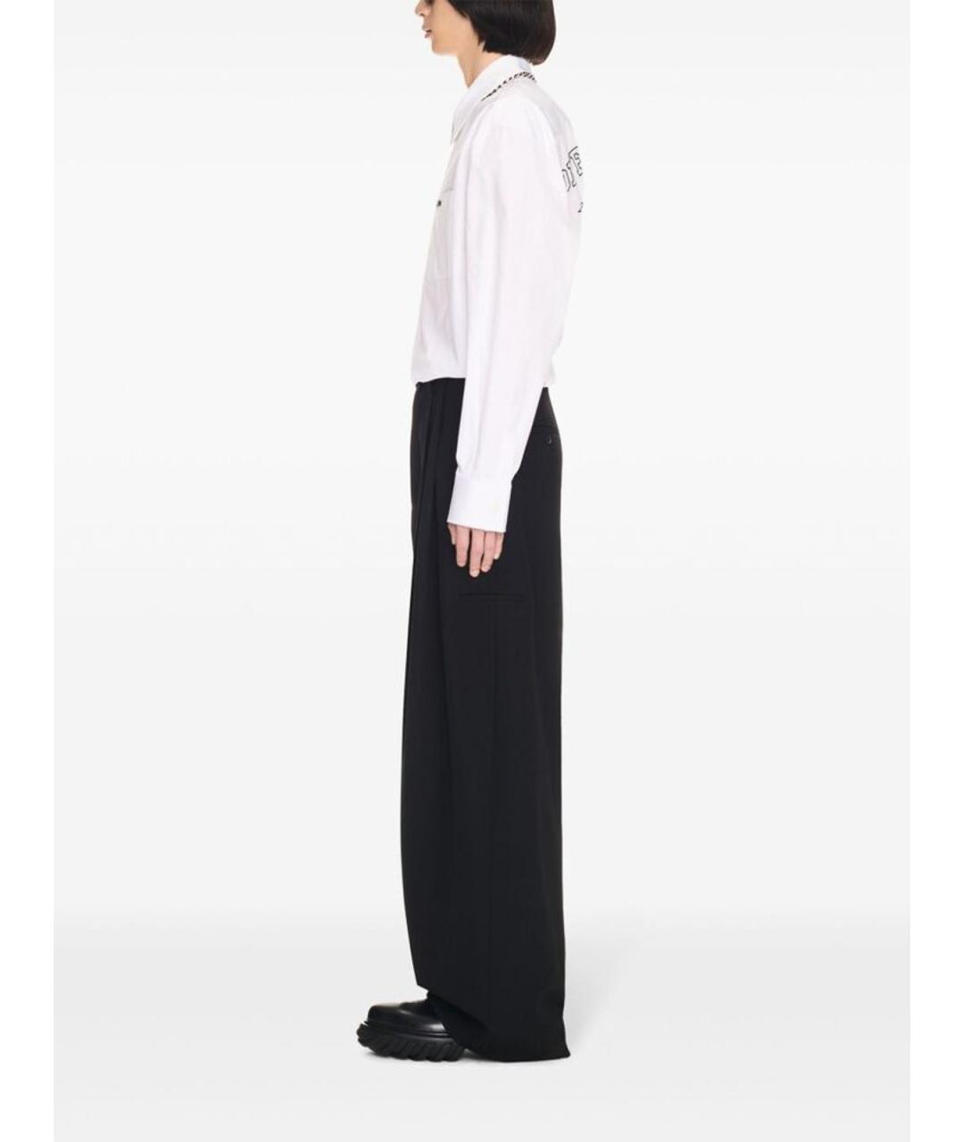 OFF-WHITE Черные шерстяные повседневные брюки, фото 5