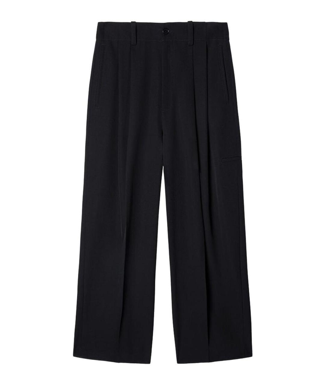 OFF-WHITE Черные шерстяные повседневные брюки, фото 1